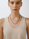 OLIO E ACETO Black Flower Agate Sterling Silver Flower Basket Necklace OLIO-OA13N36-ZY Brown/Silver